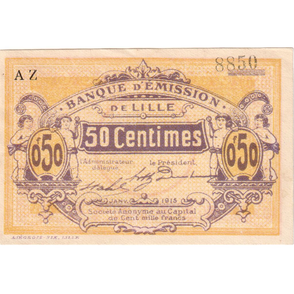 Frankrijk, Lille, 50 Centimes, C 317, TTB+, Pirot:59-1594