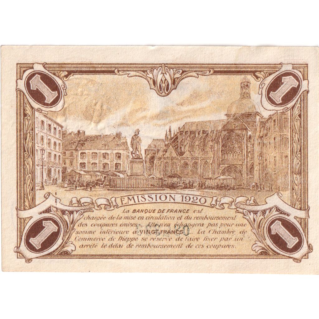 Francia, Dieppe, 1 Franc, 151,054, MBC, Pirot:52-24