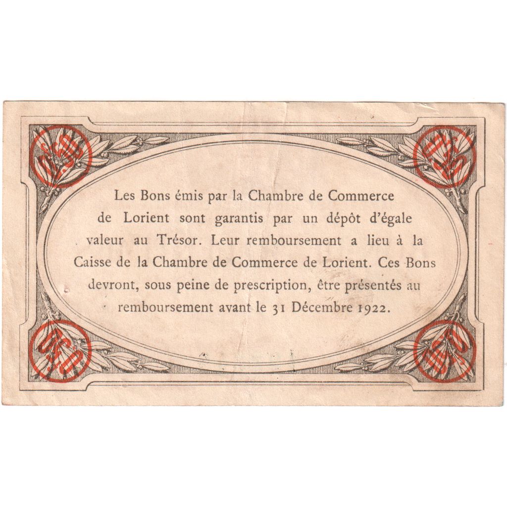 Frankreich, Lorient, 50 Centimes, 1919-09-02, Chambre de commerce / Bon de