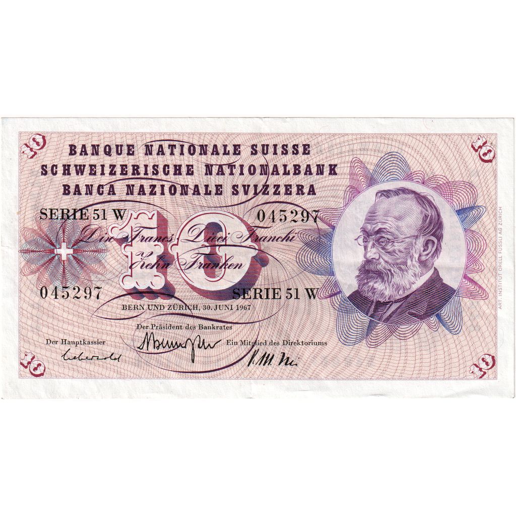 Szwajcaria, 10 Franken, AU(50-53)