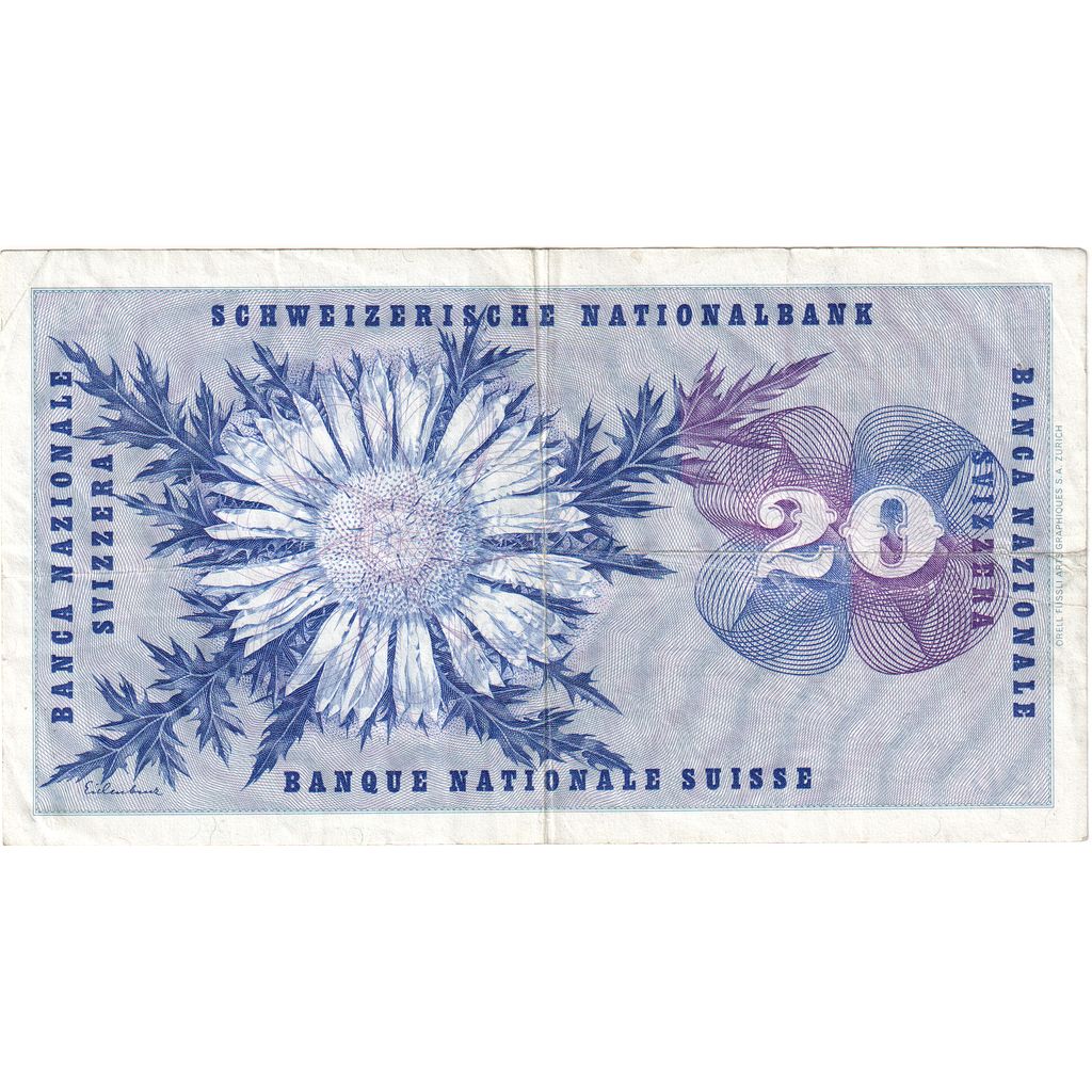 Geldschein, Schweiz, 20 Franken, 1972, 1972-01-24, SS