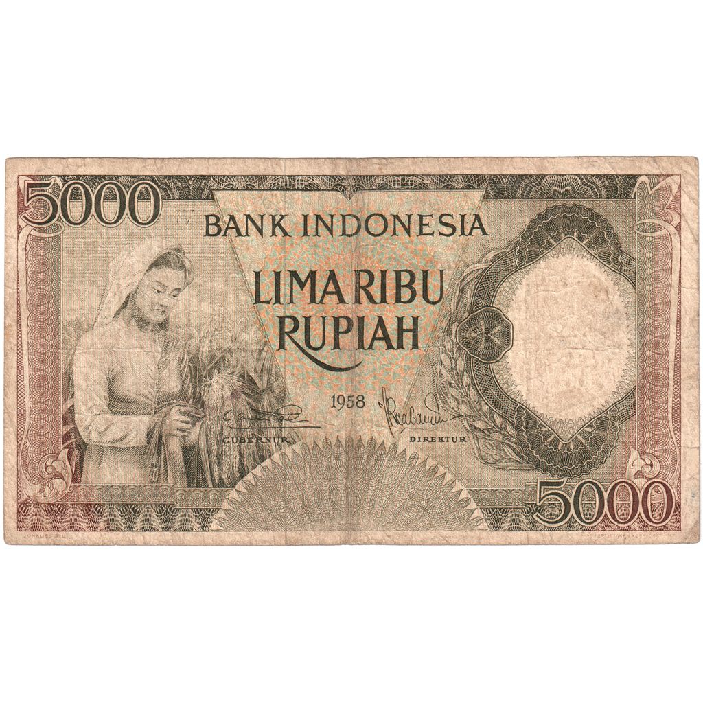 Indonésie, 5000 Rupiah, 1958, TB