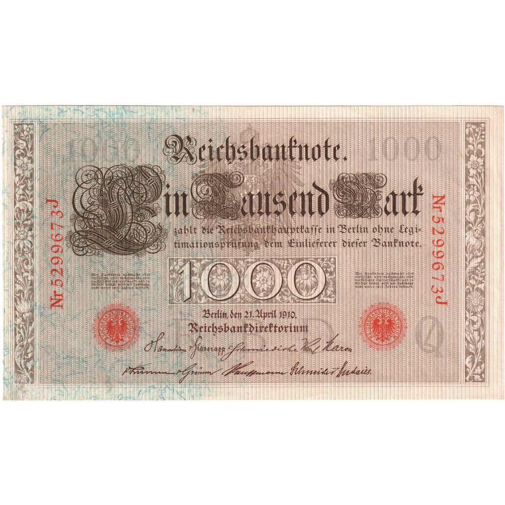 Germany, 1000 Mark, 1910-04-21, UNC(65-70)