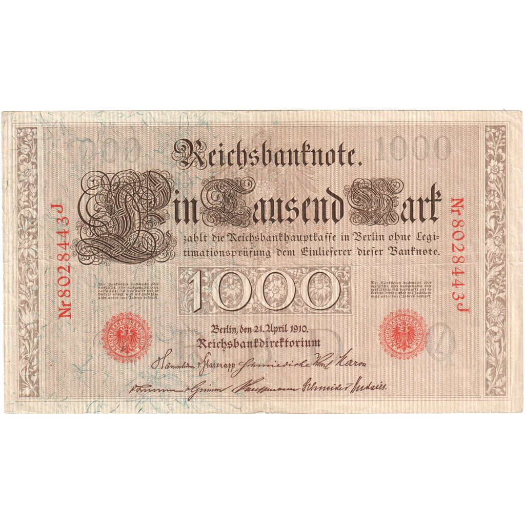 Germany, 1000 Mark, 1910-04-21, AU(50-53)