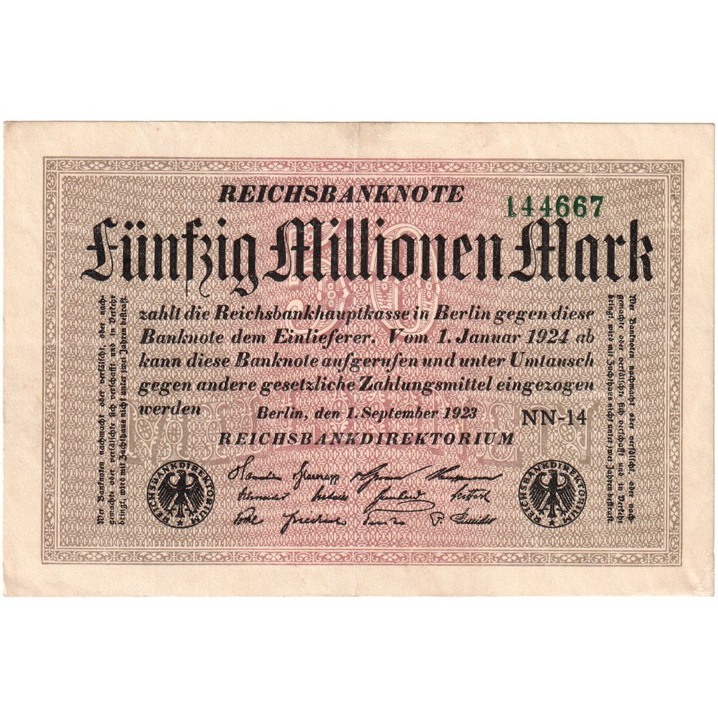 Deutschland, 50 Millionen Mark, SS