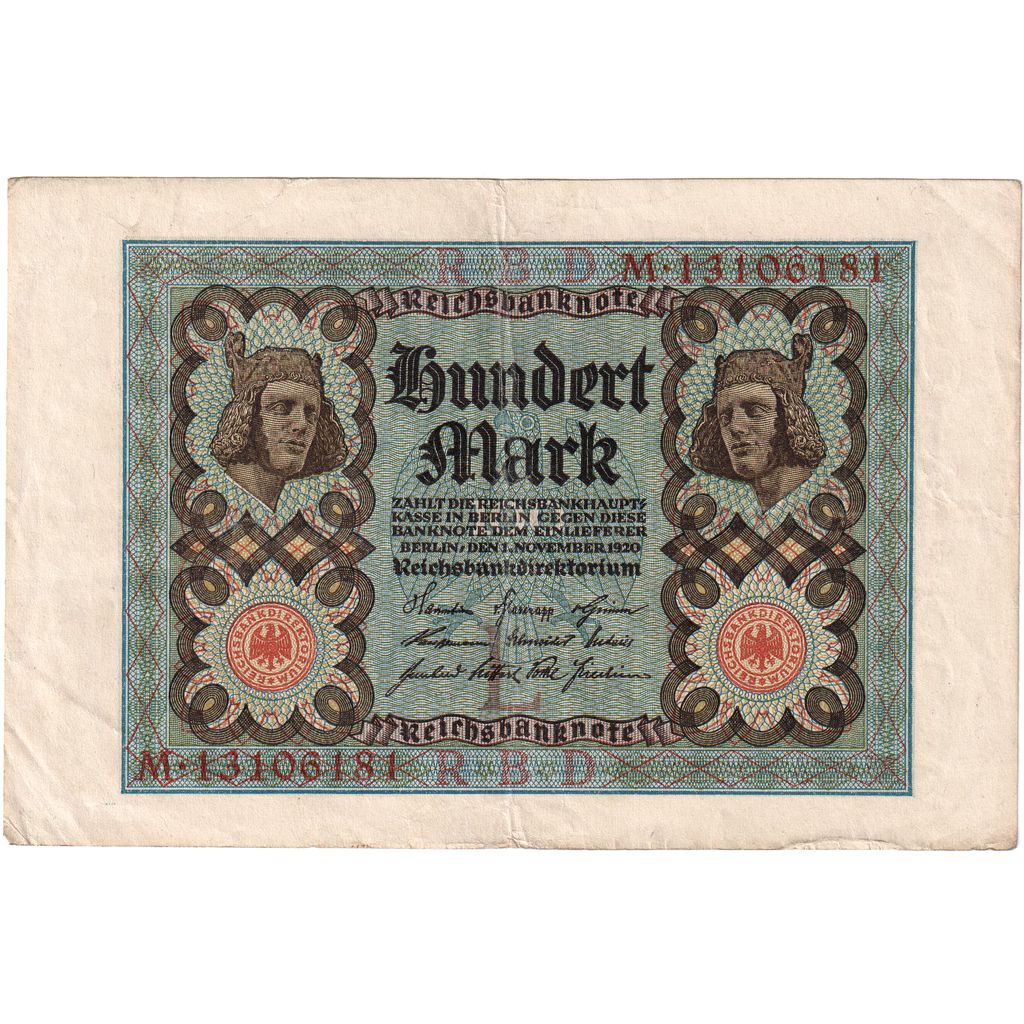 Banknote, Germany, 100 Mark, 1920-11-01, KM:69a, EF(40-45)