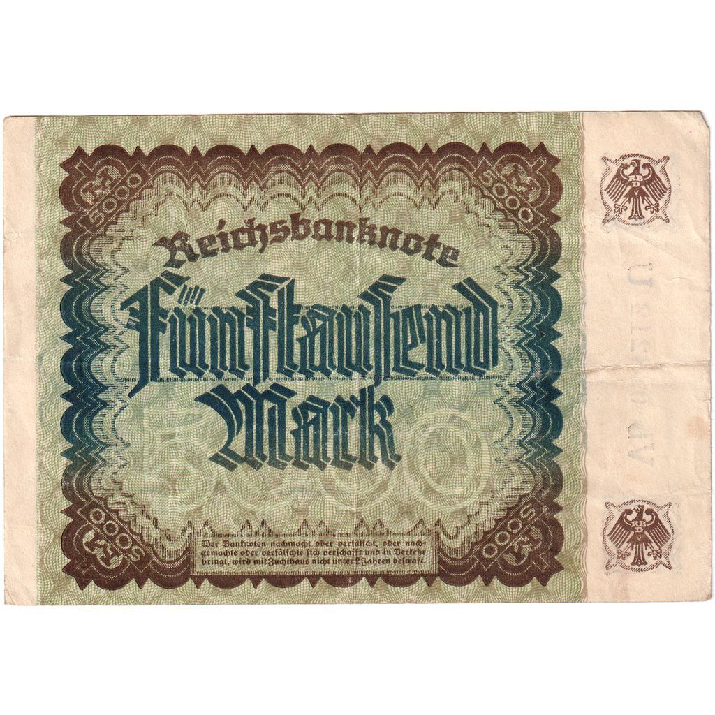 Geldschein, Deutschland, 5000 Mark, 1922-12-02, KM:81a, SS+