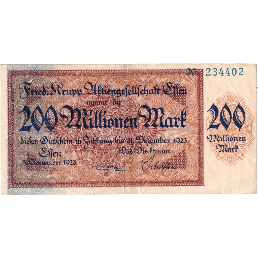 Alemania, 200 Millionen Mark, 1923-12-31, MBC