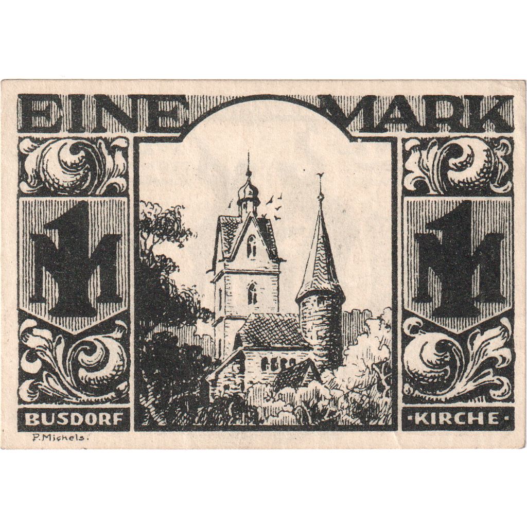 Billet, Allemagne, Paderborn, 1 Mark, Batiment 1921-11-10, SPL Mehl:1043.6