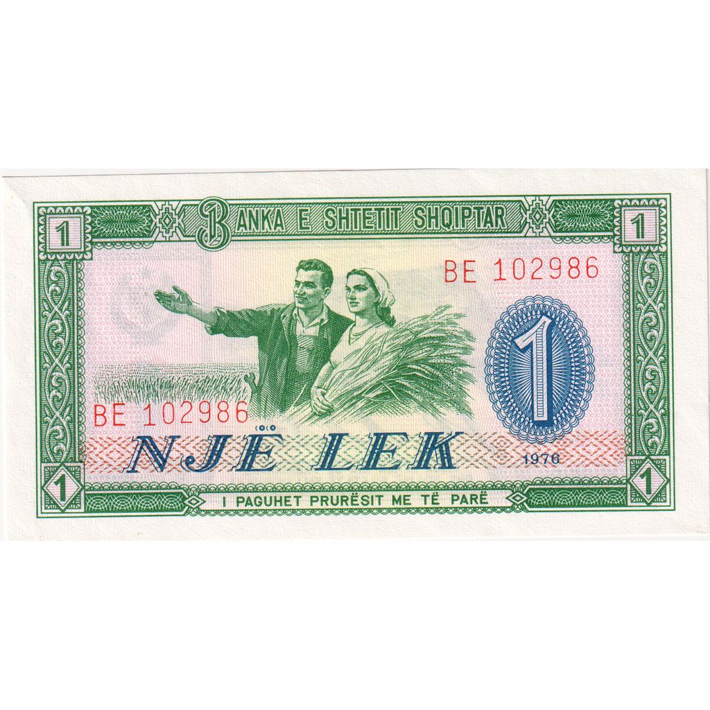 Billete, 1 Lek, 1976, Albania, KM:40a, UNC