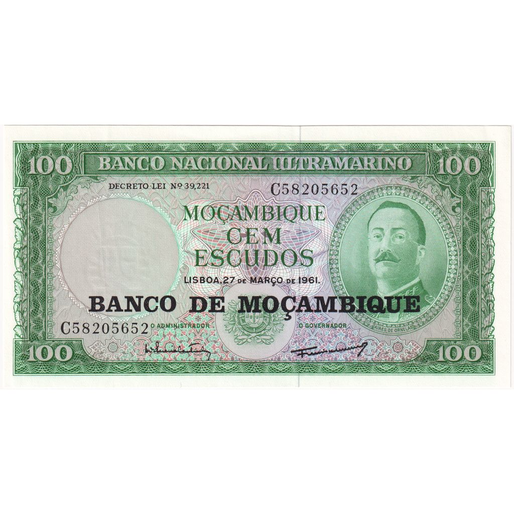 Banconote, Mozambico, 100 Escudos, 1961, KM:117a, FDS