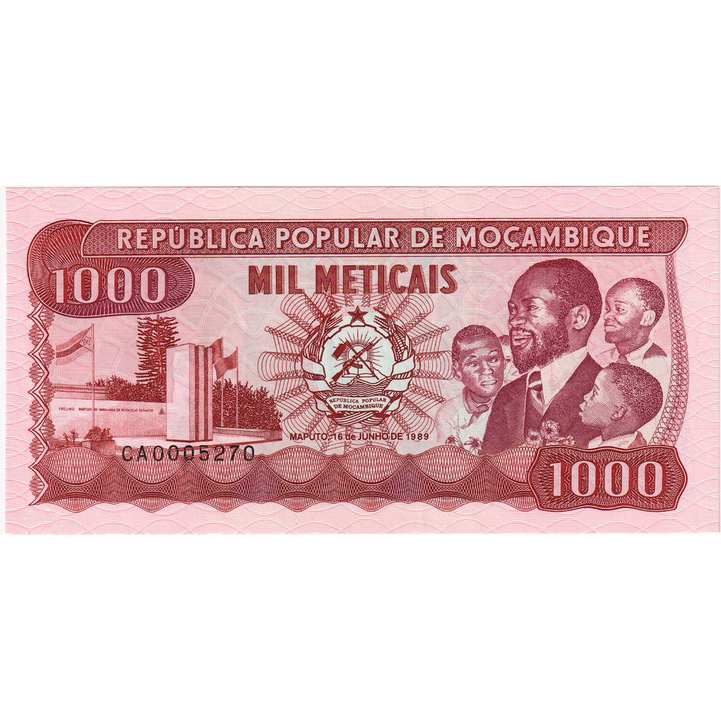 Banknote, Mozambique, 1000 Meticais, 1989, 1989-06-16, KM:132c, UNC(65-70)