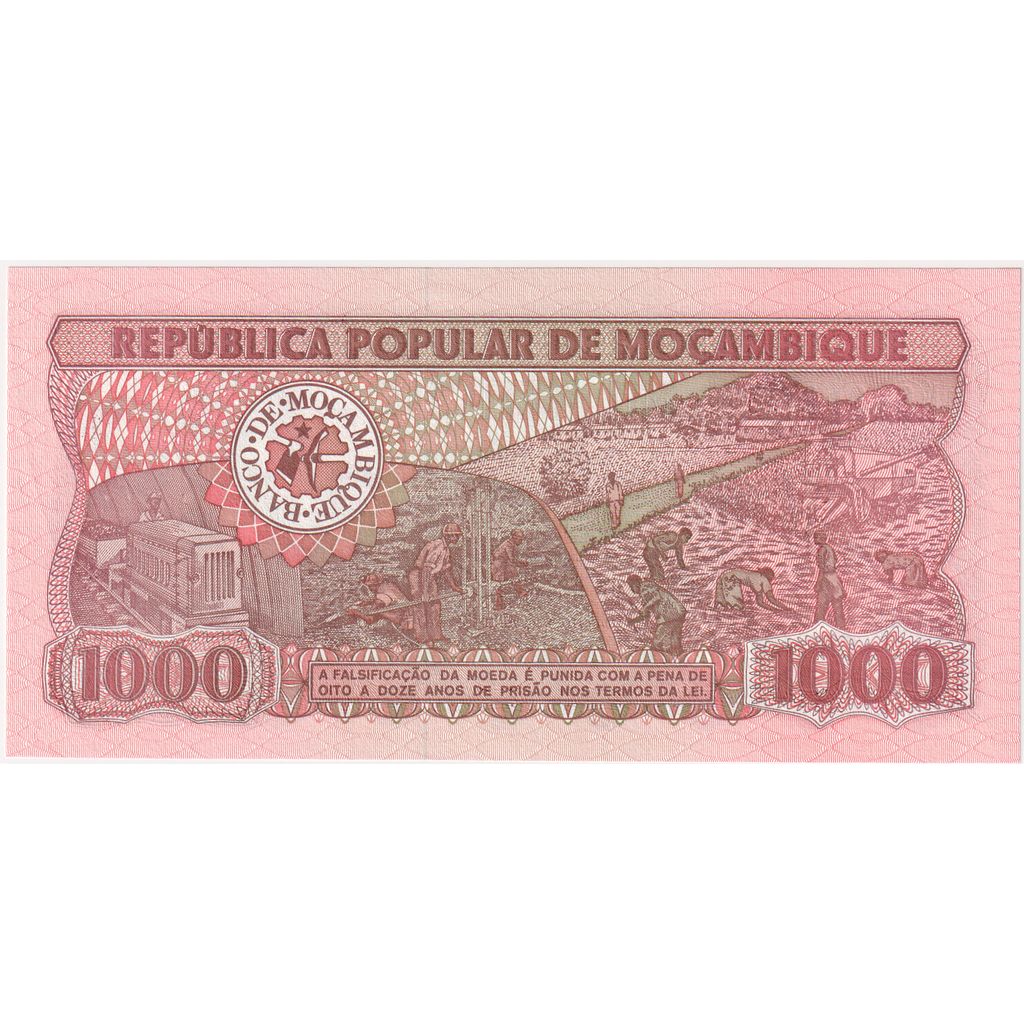 Banknote, Mozambique, 1000 Meticais, 1989, 1989-06-16, KM:132c, UNC(65-70)