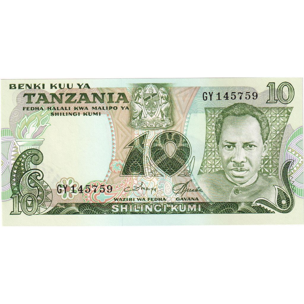 Billet, Tanzania, 10 Shilingi, KM:6c, NEUF