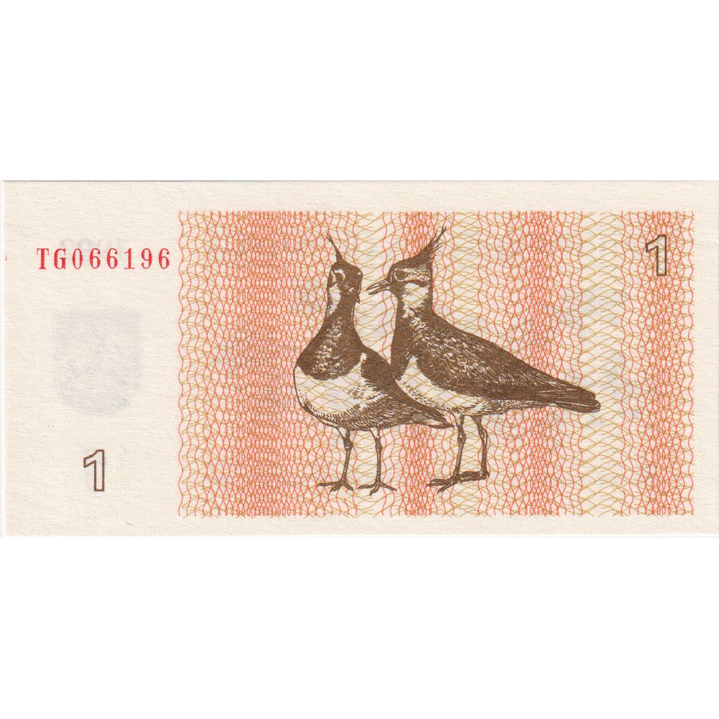 Biljet, Lithouwen, 1 (Talonas), 1992, Undated, KM:39, NIEUW
