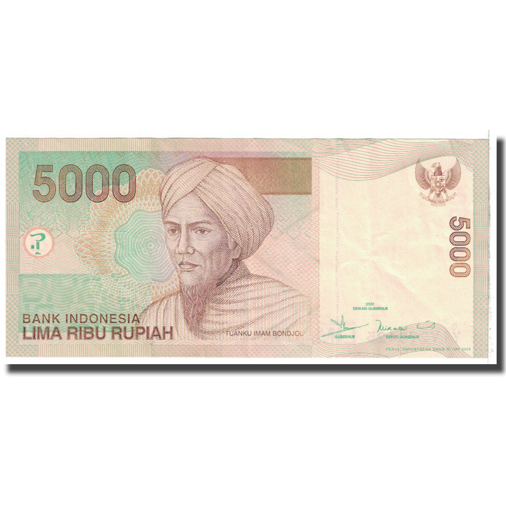 Banconote, Indonesia, 5000 Rupiah, 2001, KM:142a, BB+