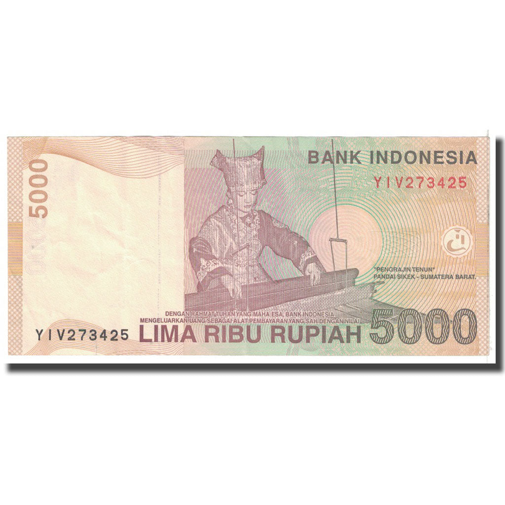 Banconote, Indonesia, 5000 Rupiah, 2001, KM:142a, BB+