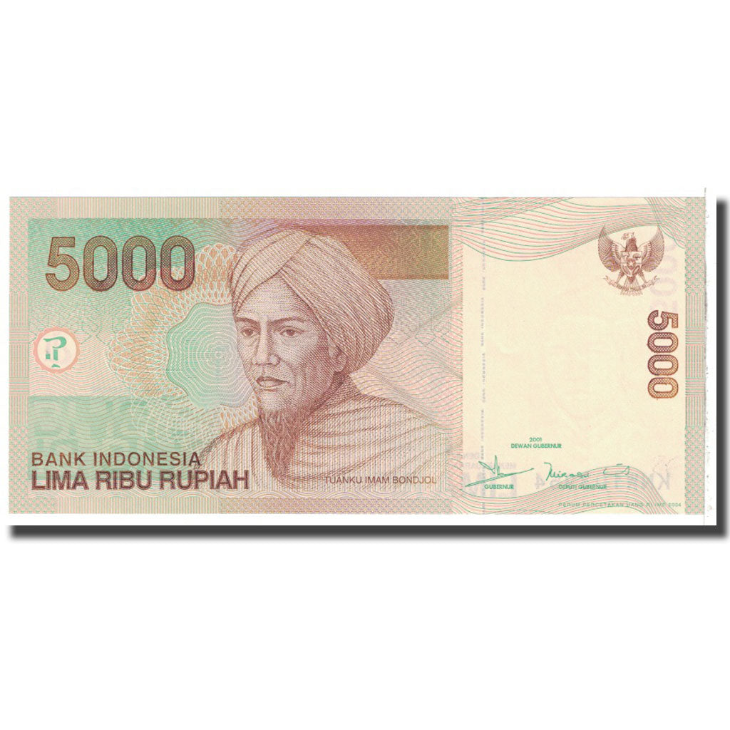 Banconote, Indonesia, 5000 Rupiah, 2001, KM:142a, BB+