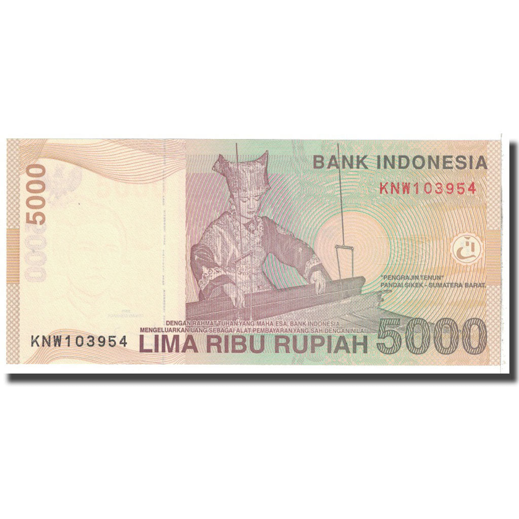 Banconote, Indonesia, 5000 Rupiah, 2001, KM:142a, BB+