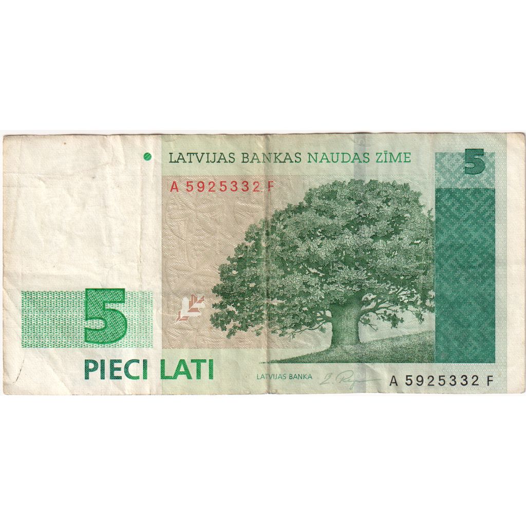 Letland, 5 Lati, Undated (1996), TB