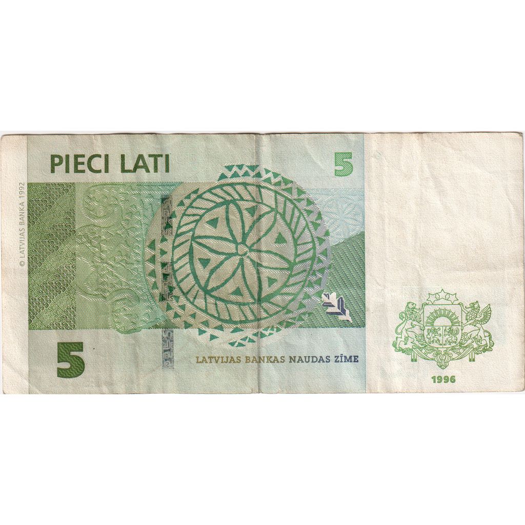Letland, 5 Lati, Undated (1996), TB
