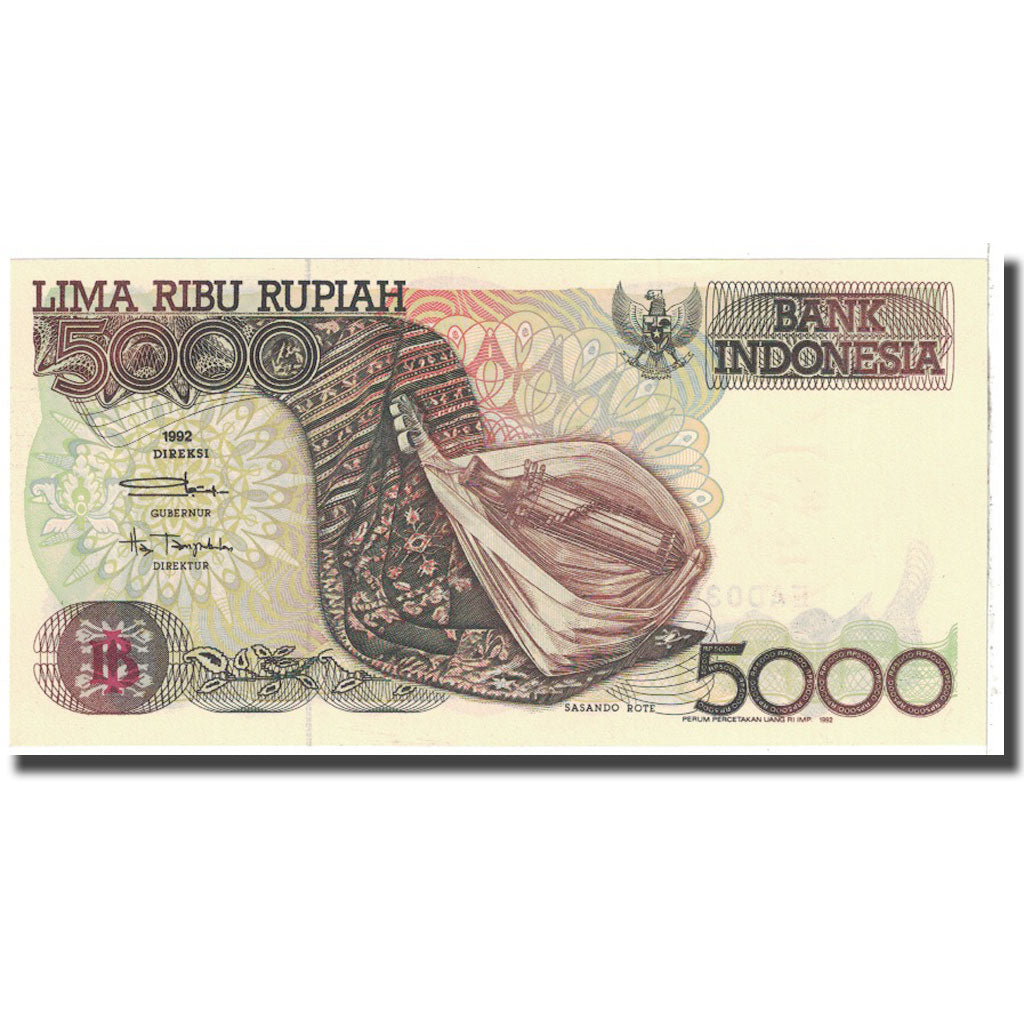 Banknote, Indonesia, 5000 Rupiah, 1992, KM:130a, UNC(63)