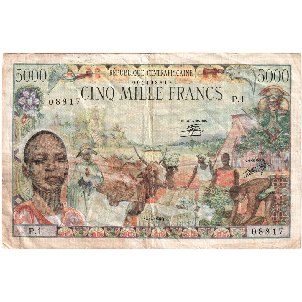 Zentralafrikanische Republik, 5000 Francs, 1980-01-01, S