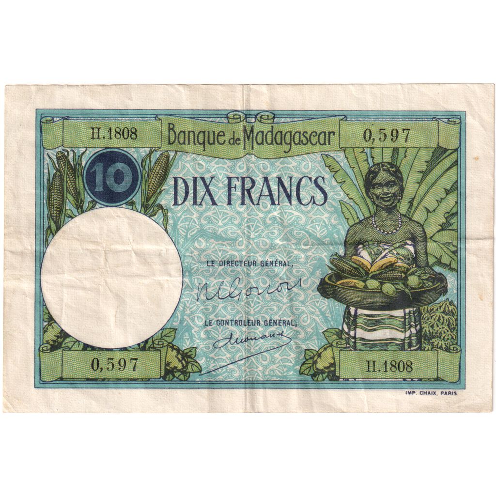 Madagascar, 10 Francs, SS