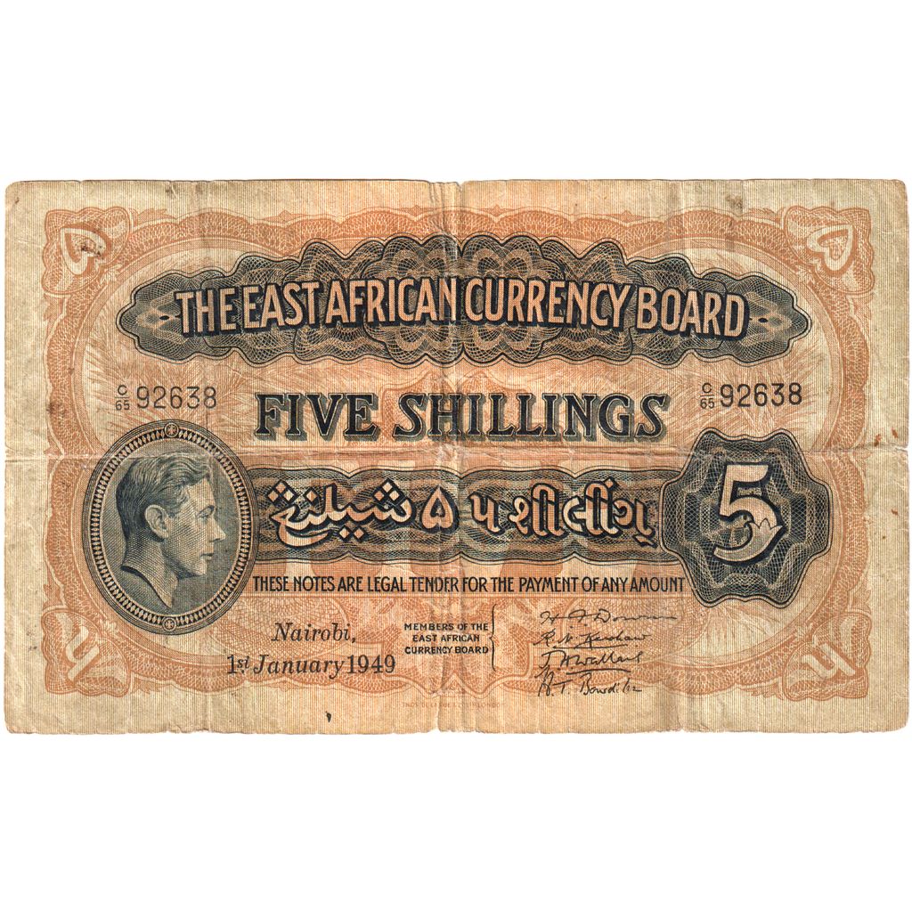 Afrique orientale britannique, 5 Shillings, 1949-01-01, TTB, Ch EF45