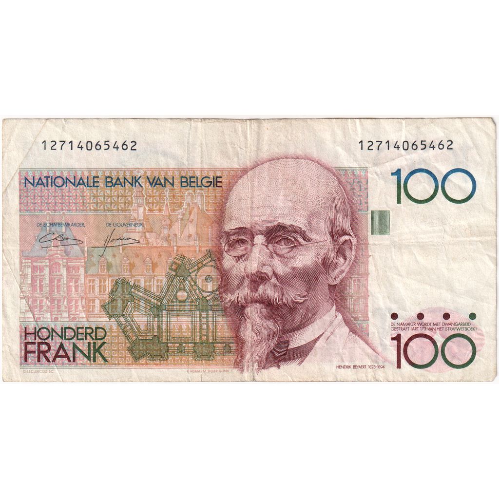 Bélgica, 100 Francs, ND (1978-81), VF(30-35)