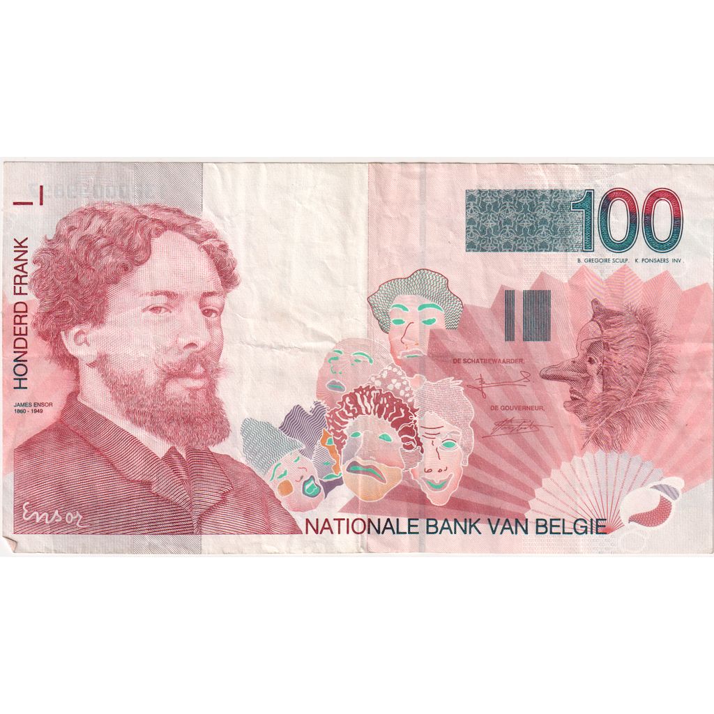 Bélgica, 100 Francs, MBC
