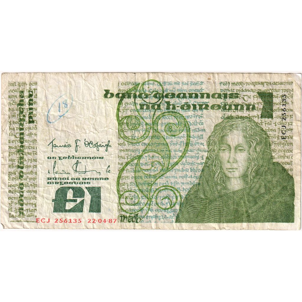 REPUBBLICA D’IRLANDA, 1 Pound, 1987-04-22, MB