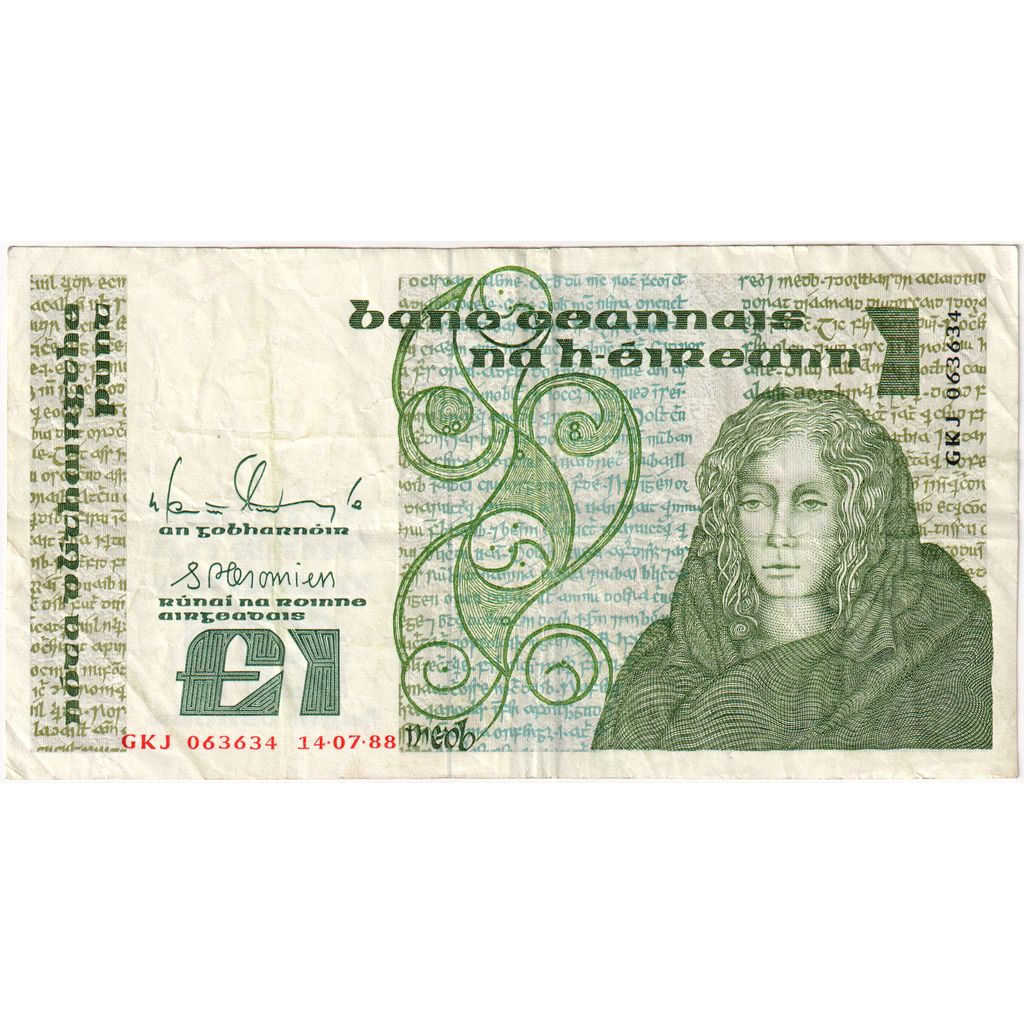 REPÚBLICA DA IRLANDA, 1 Pound, 1988-07-14, EF(40-45)