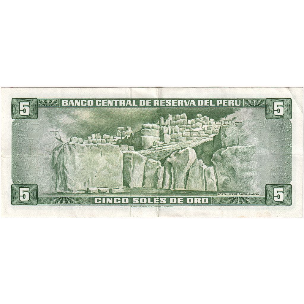 Peru, 5 Soles De Oro, 1974-05-16, TTB+