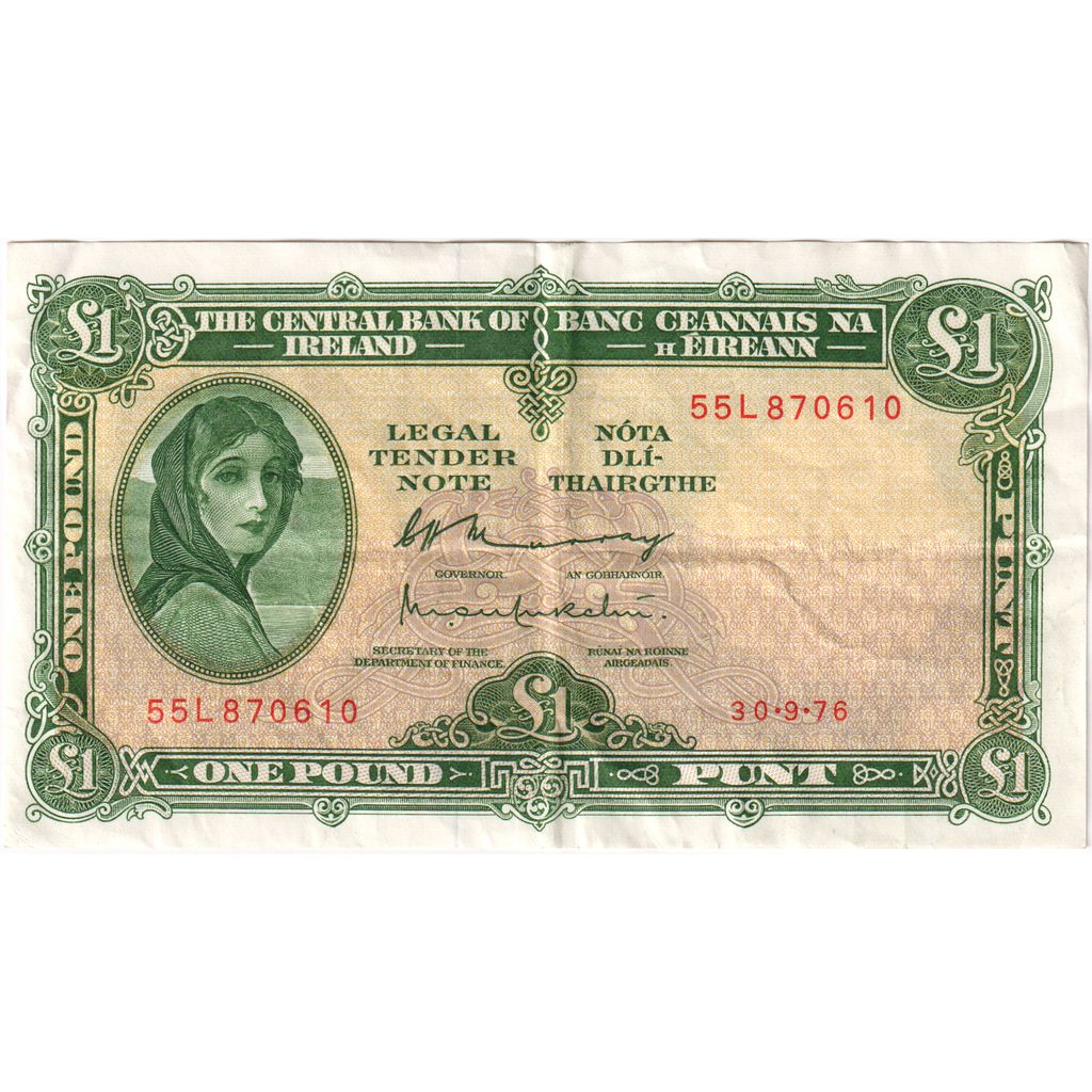 REPÚBLICA DA IRLANDA, 1 Pound, 1976-09-30, EF(40-45)