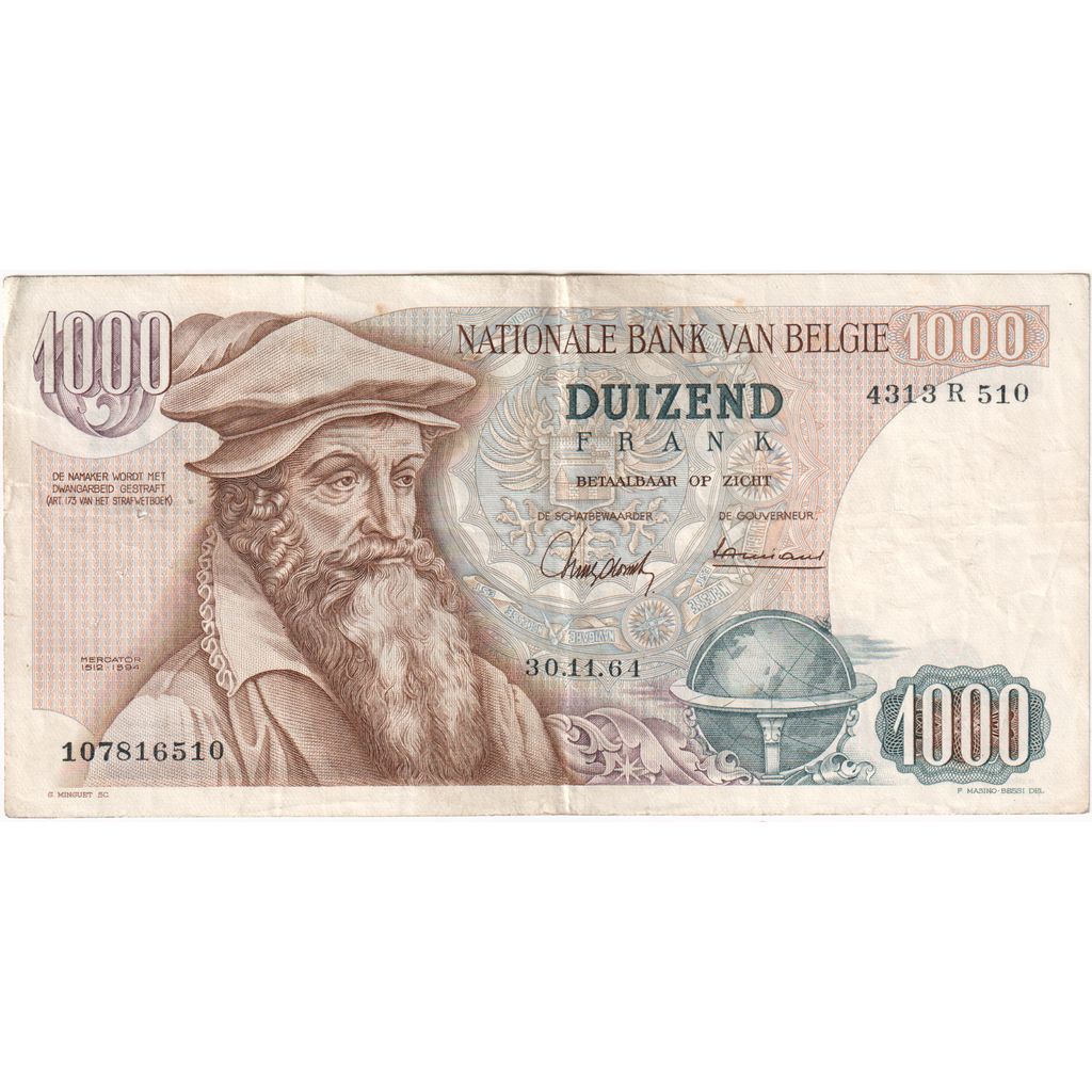Bélgica, 1000 Francs, 1964-11-30, MBC