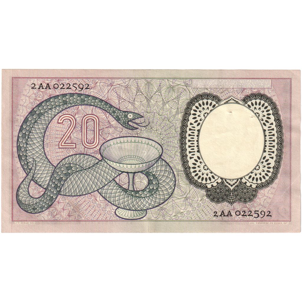 Países Bajos, 20 Gulden, Undated (1955), EBC