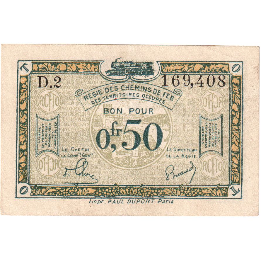 France, 50 Centimes, 169.408, AU(55-58), Pirot:135-4