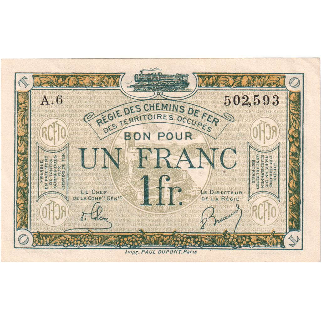 France, 1 Franc, 502.593, UNC(65-70), Pirot:135-5