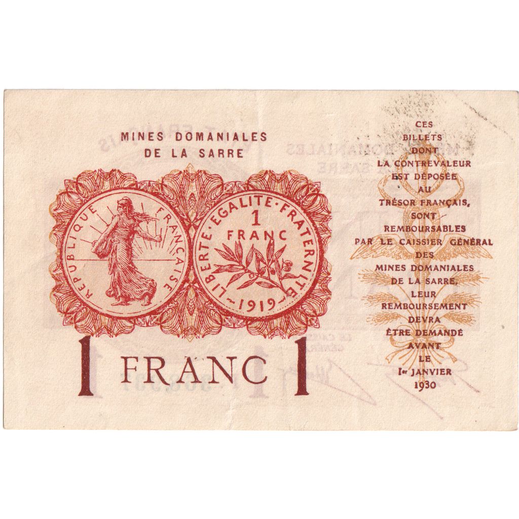 SAARLAND, 1 Franc, Sarre, F368.937, BB+