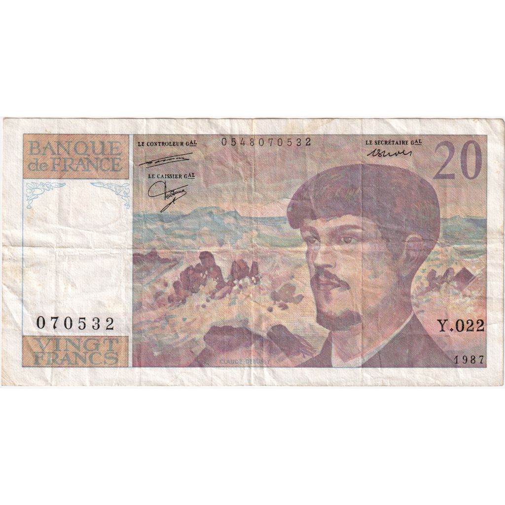Francja, 20 Francs, 1987, Y.022, EF(40-45)