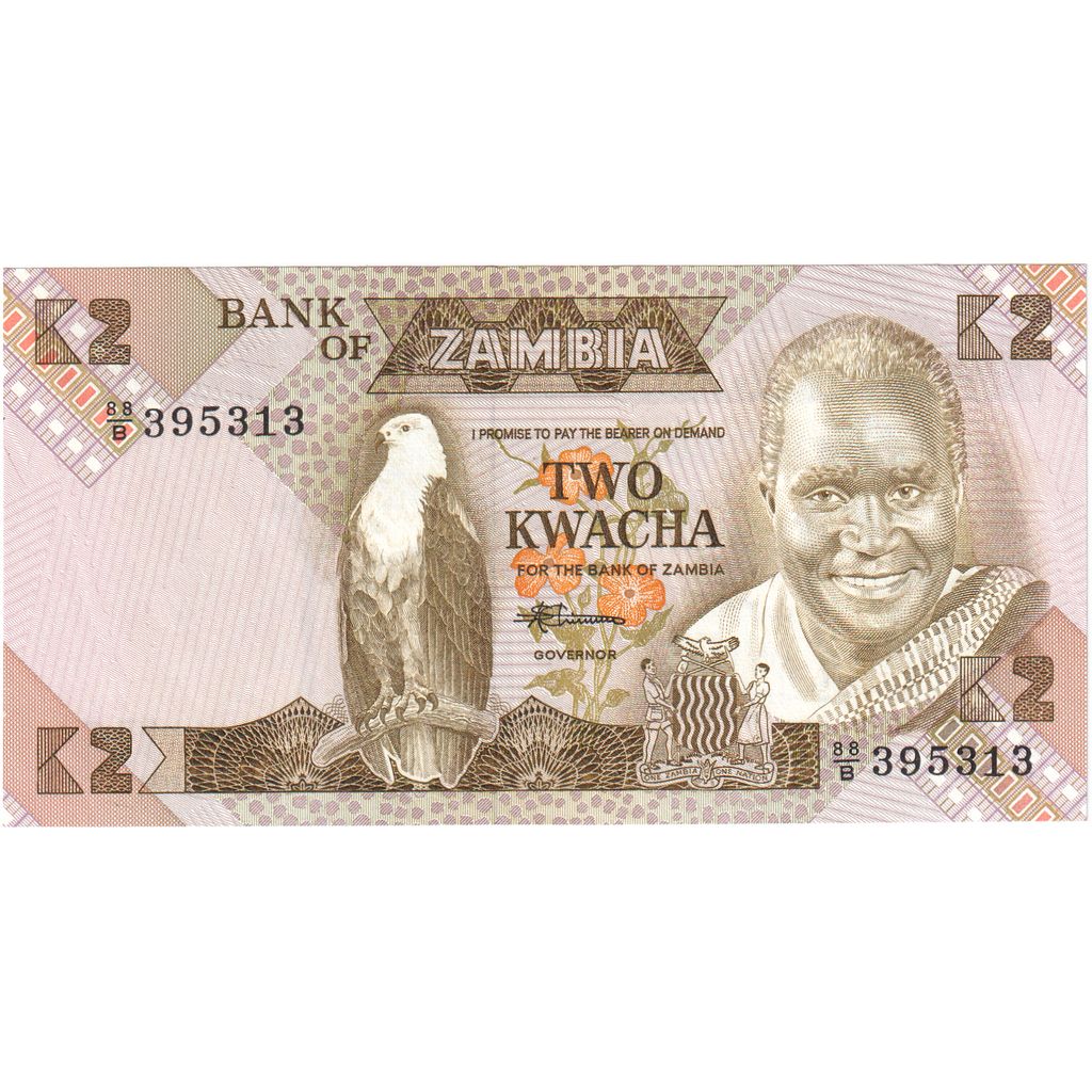 Banknote, Zambia, 2 Kwacha, Undated (1980-88), Undated, KM:24c, UNC(65-70)