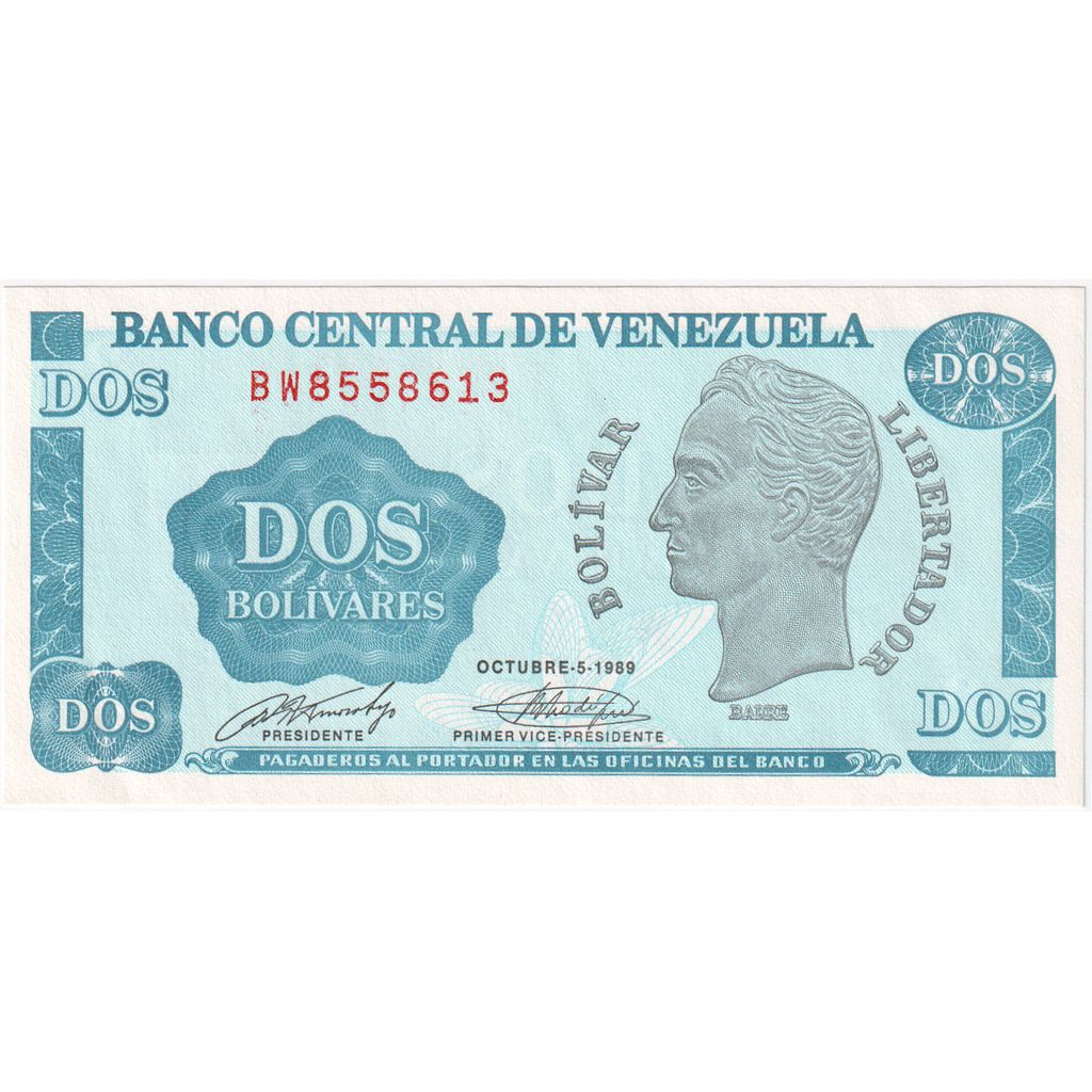 Banknote, Venezuela, 2 Bolivares, 1989-10-05, KM:69, UNC(65-70)