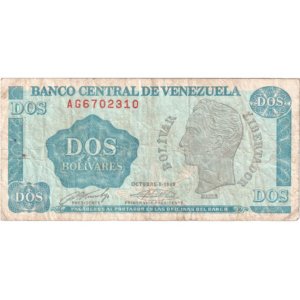 Venezuela, 2 Bolivares, 1989-10-05, S