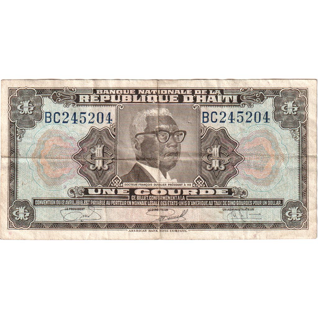 Haití, 1 Gourde, 1919-04-12, BC+