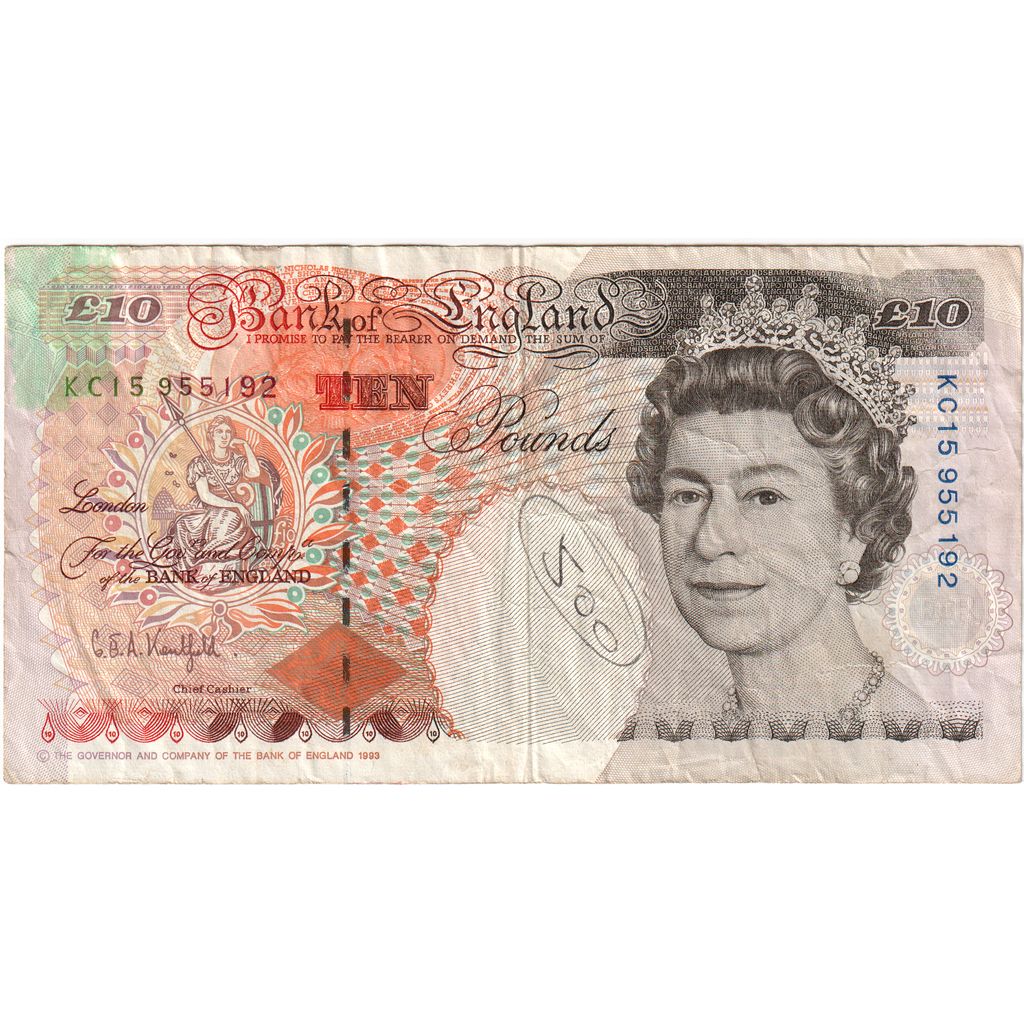 Banconote, Gran Bretagna, 10 Pounds, 1992-1993, KM:383a, MB