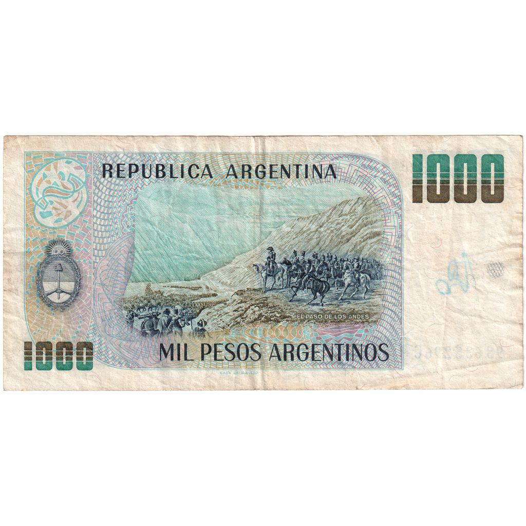 Banknot, Argentina, 1000 Pesos Argentinos, Undated (1983-85), Undated, KM:317a