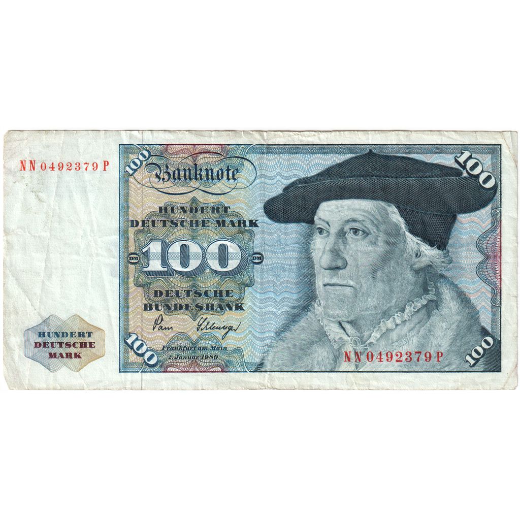 Niemcy - RFN, 100 Deutsche Mark, 1980-01-02, EF(40-45)