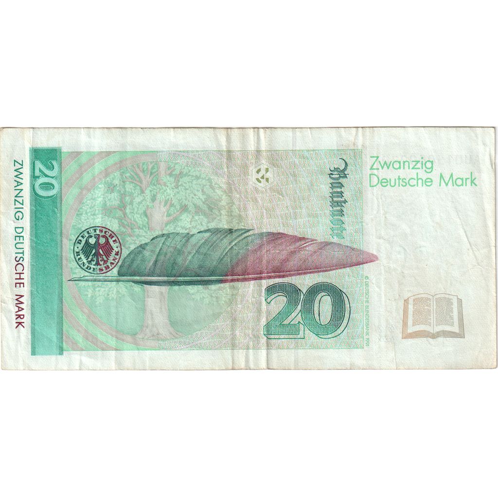 Biljet, Federale Duitse Republiek, 20 Deutsche Mark, 1993, 1993-10-01, KM:39b