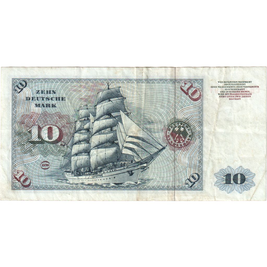 Federal Republic of Germany, 10 Deutsche Mark, 1977-06-02, VF(30-35)